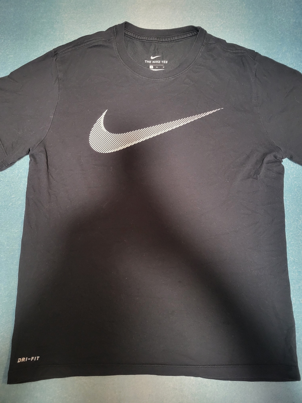 Nike Black Short-Sleeve Dri-FIT T-Shirt with White Swoosh